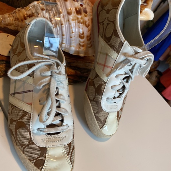 Coach Paxton Monogrammed & Plaid Sneakers - Picture 7 of 12